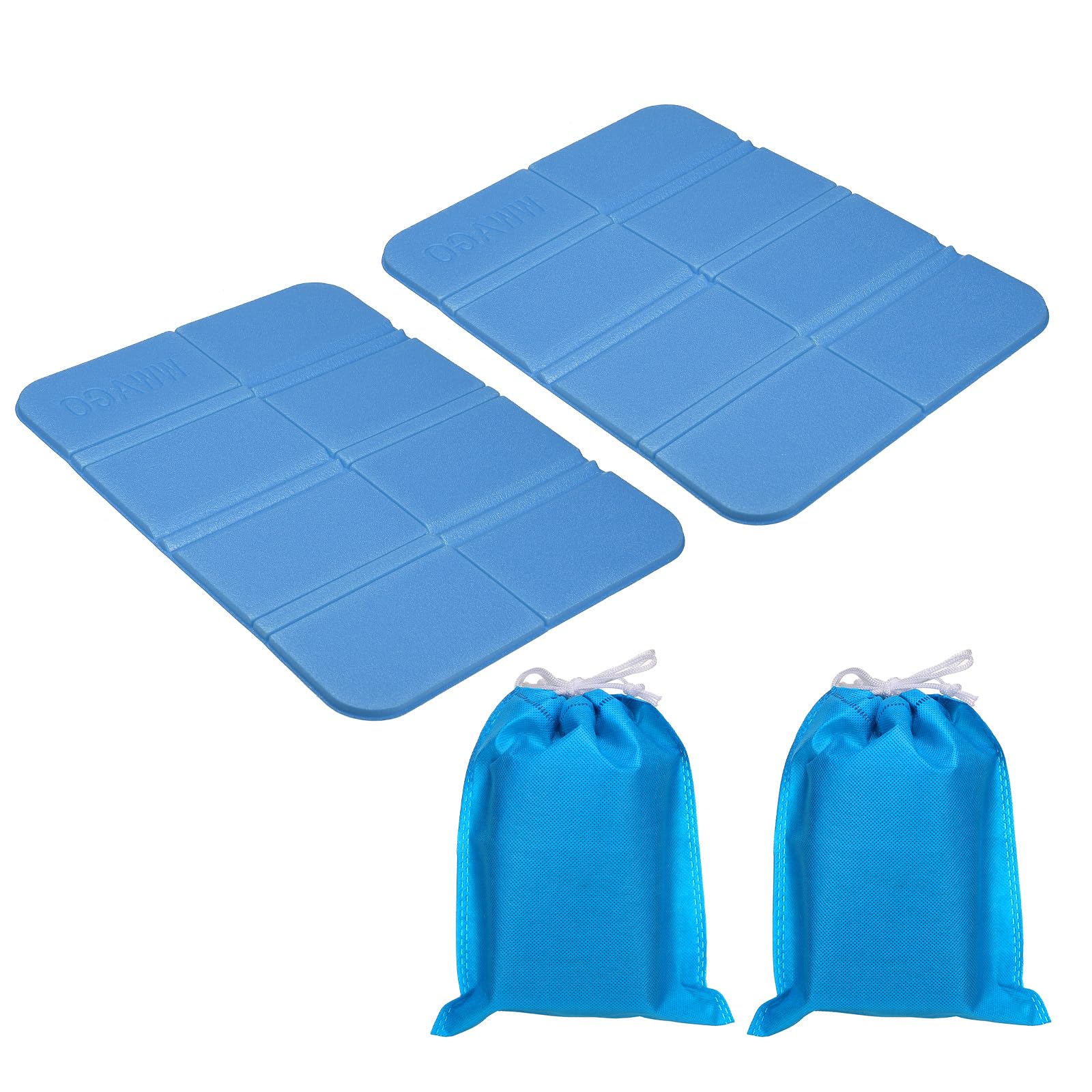 PATIKIL 14.6"x10.6"x0.3" Foldable Hiking Seat Pad, 2 Pack XPE Cushion Sitting Pads Foam Mat Waterproof for Outdoor Camping Picnic Stadium, Blue
