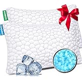Cooling Pillow Queen Size Set of 2, Adjustable Bed Pillows for Sleeping, Luxury Shredded Memory Foam Pillows 2 Pack,Soft Yet Supportive Firm Pillow for Side,Back,Stomach Sleepers,Gifts for Hot Sleeper