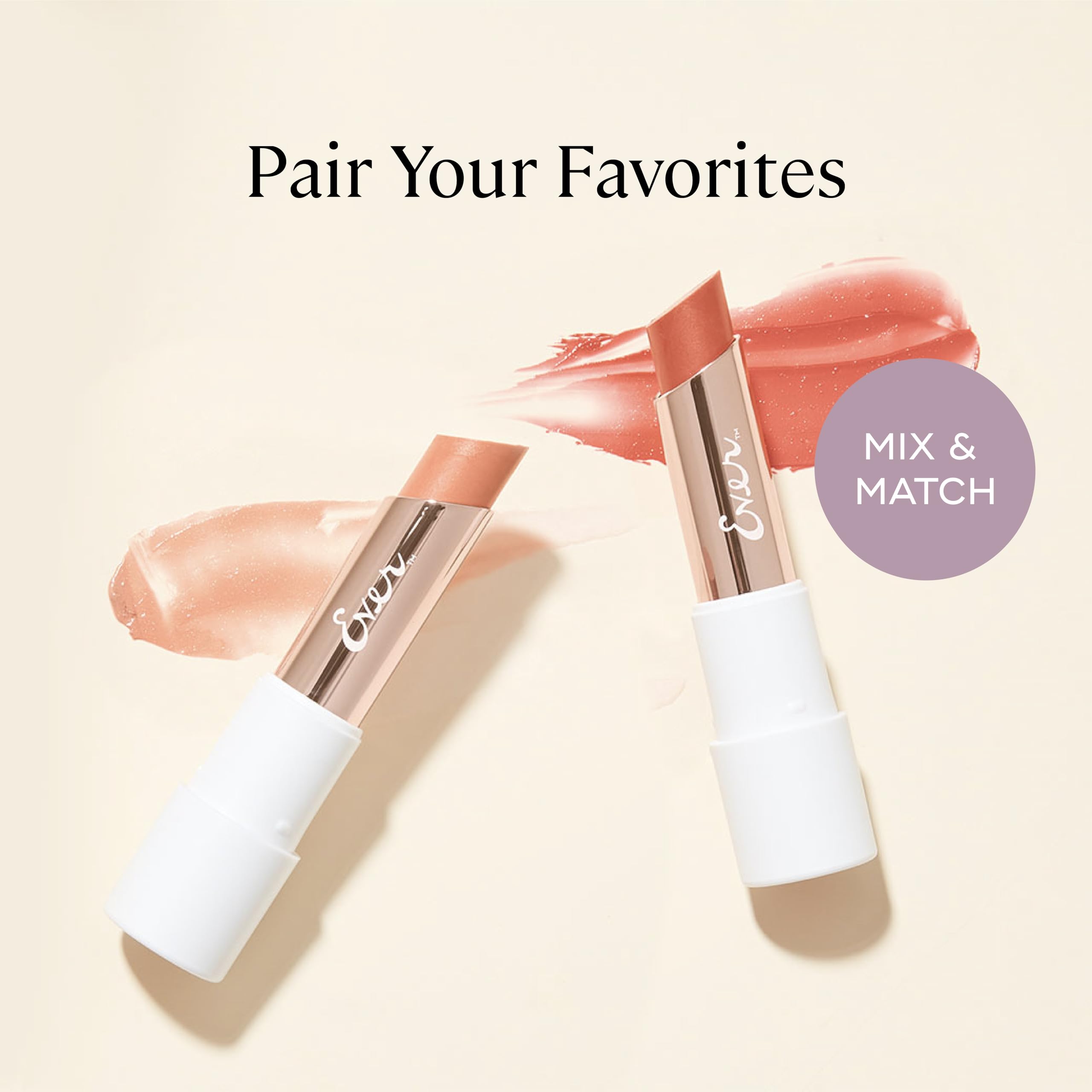 EVER SMOOTH Peptide Lip Therapy Collagen Balm – PETAL Soft Neutral Pink Tint, Coconut, Argan & Camellia Oils, Peptides & Shea Butter, Vegan & Cruelty-Free Lip Nourishment