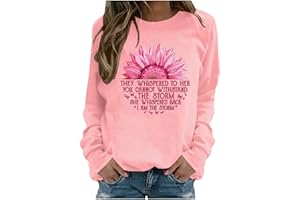 Lpmadey They Whispered to Her You Cannot Withstand The Storm She Whispered Back I Am The Storm Breast Cancer Theme Sweatshirt