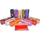 Bleiou 12 Pcs Lipstick Case with Mirror Floral Design Lipstick Holder Flower Printing Lip Stick Box (Pattern B)