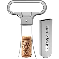 Belwares Ah So Wine Opener - Two-Prong Cork Puller & Corker with Sleek Case - Durable Stainless Steel Bottle Opener…