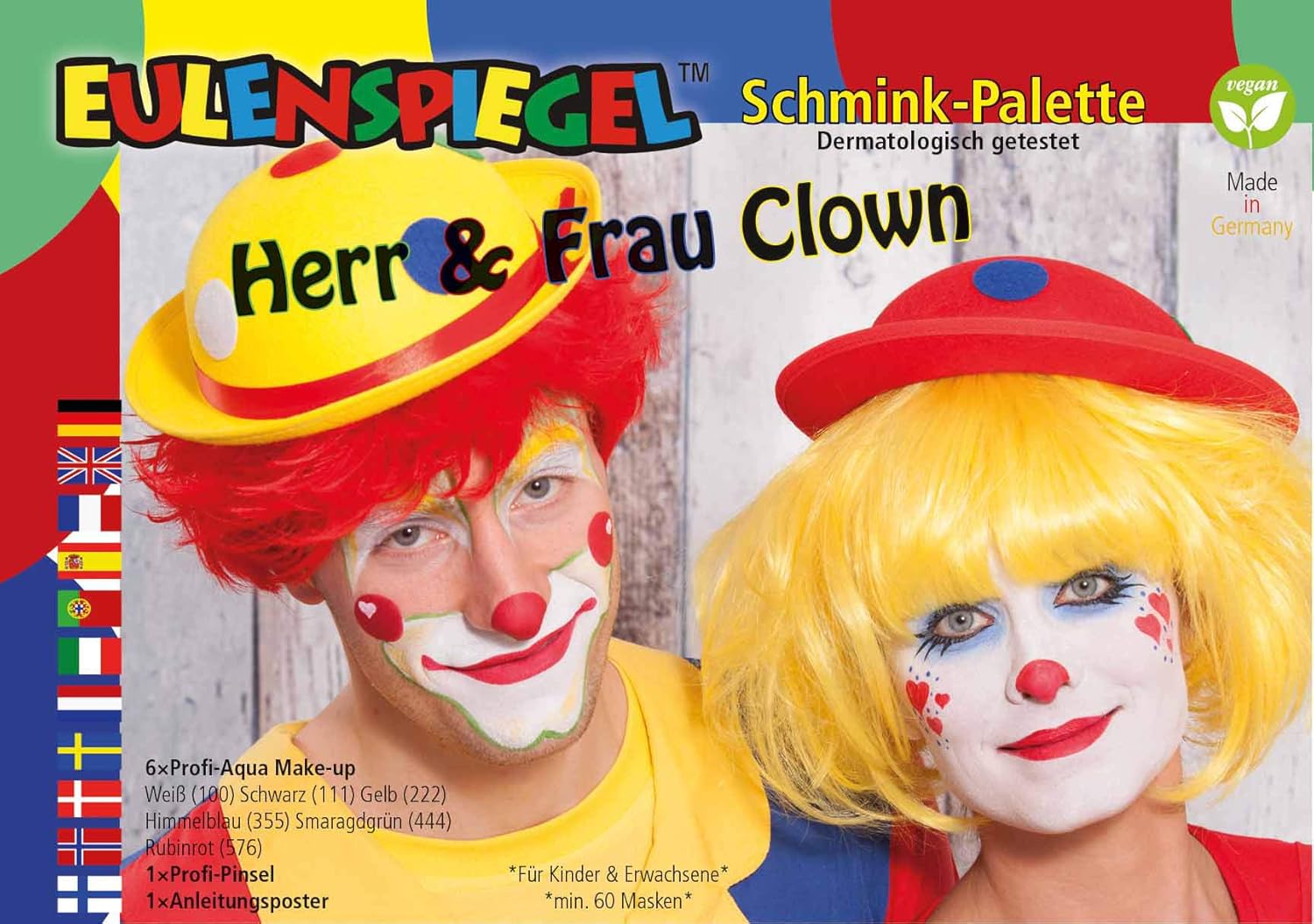 Eulenspiegel Herr Und Frau Clown Schminkpalette Amazon De Beauty