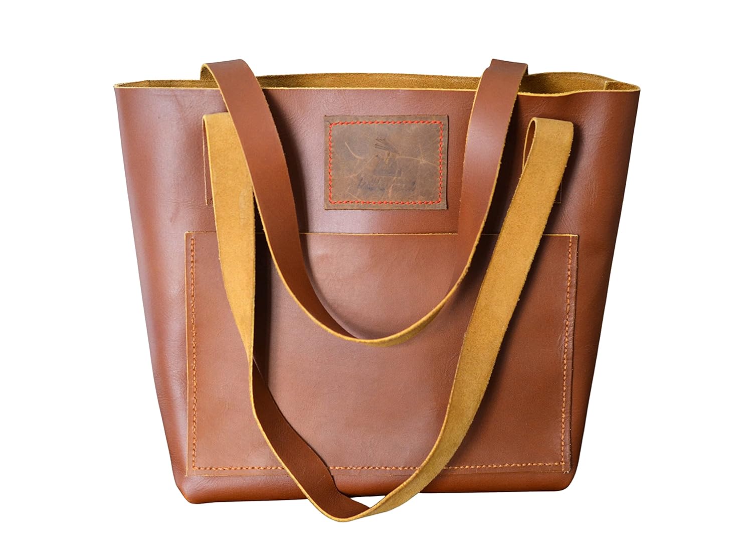 Buy HandStitched Classic Leather Tote Bag at Amazon.in
