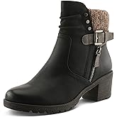Spring Step Relife Style Rene Knee High Ankle Boots for Women | Shoes for Women with Zipper Closure, Sweater Knit Cuff and Faux Fur Insole