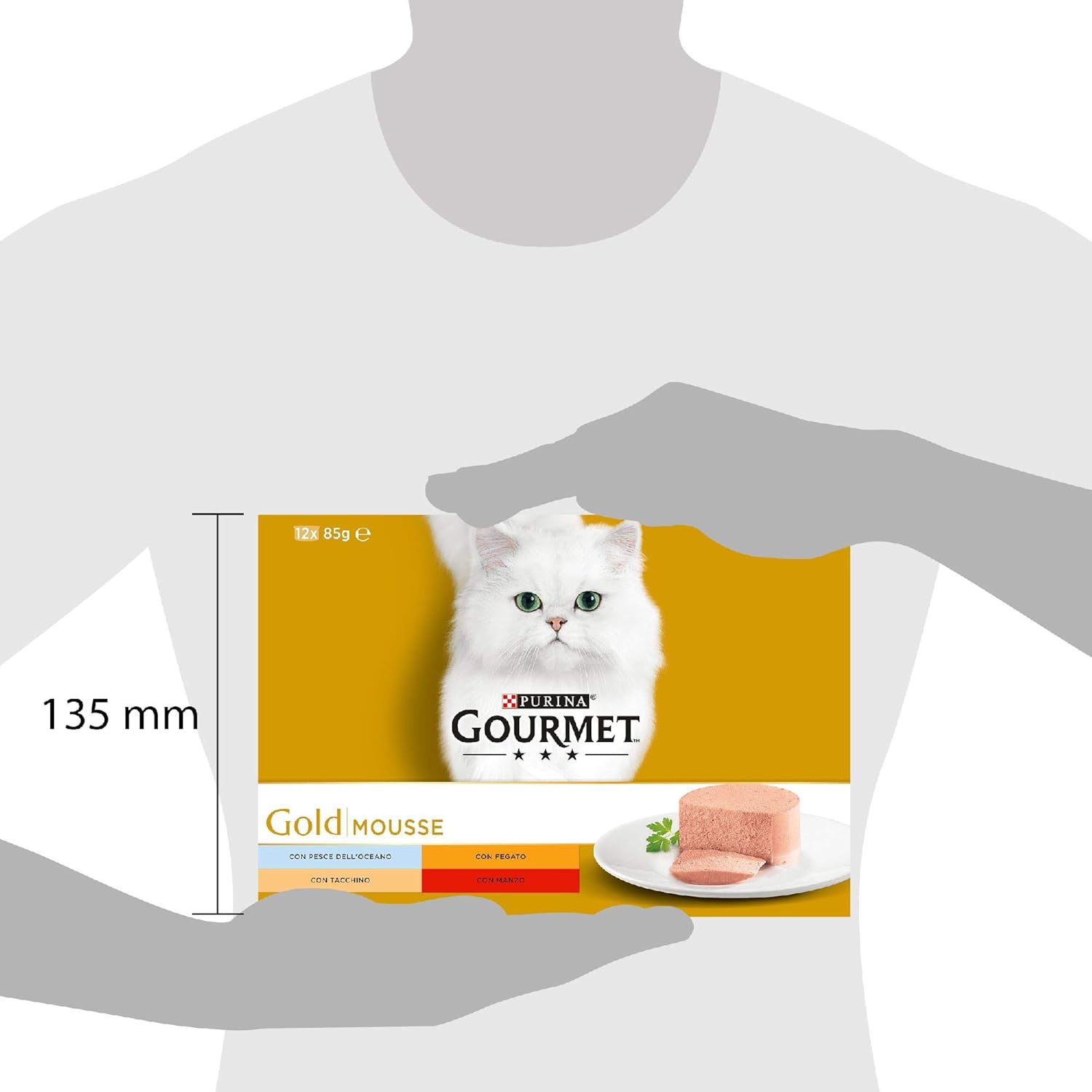 Purina Gourmet Gold Mousse Wet Food for Cats with Beef Ocean Fish, Turkey, Liver, 96 Cans of 85 g, Beef, Ocean Fish - Image 5