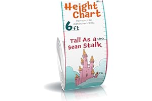 YOUNG N REFINED Growth Height Chart Kids Room Décor Reusable Narrow Decal Plastic Leave no Residue (Bean Stalk)