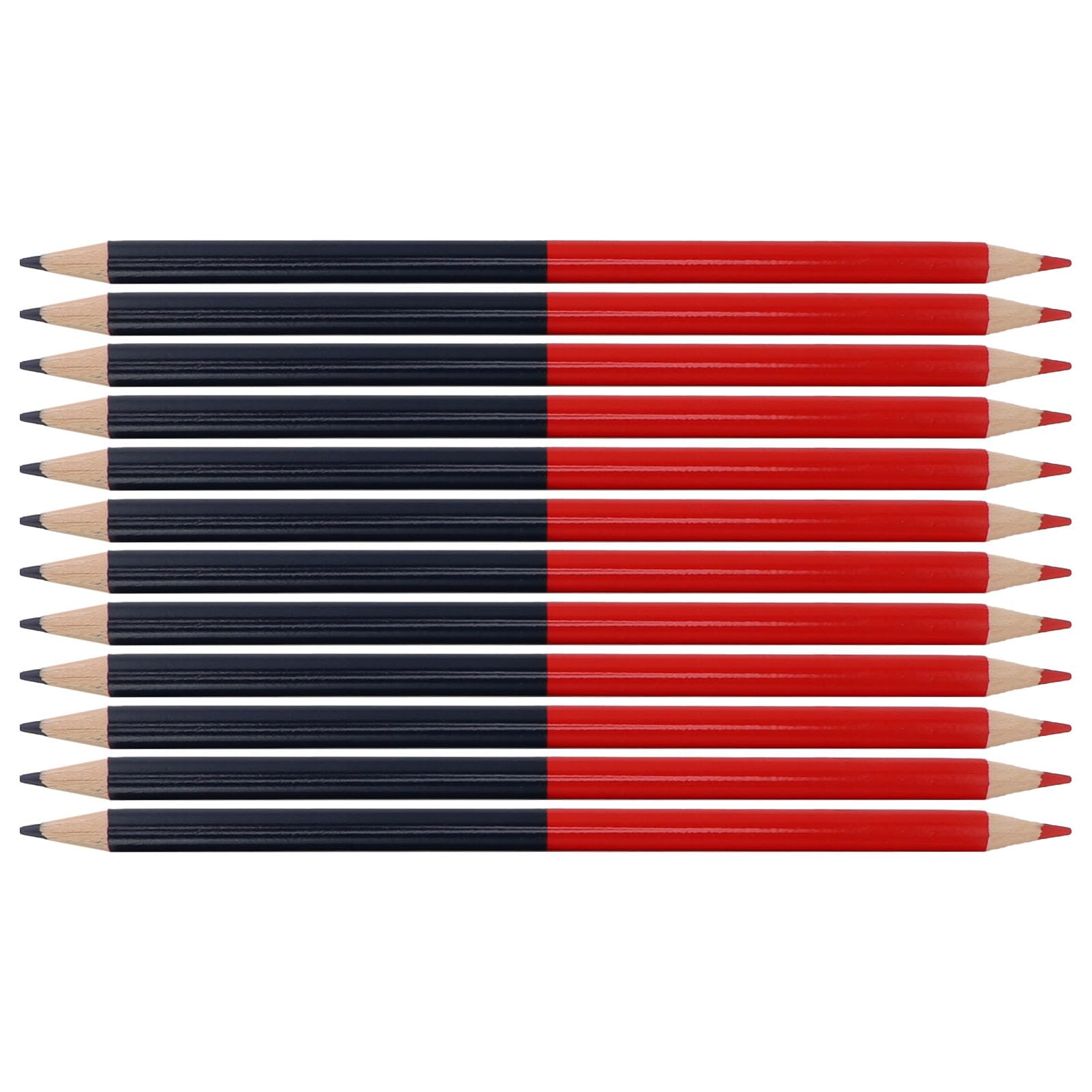 TRISAR Double-ended Pencil, Ergonomic Design 12 Pre-sharpened Pencils Erasable (Red and Blue Pencils)