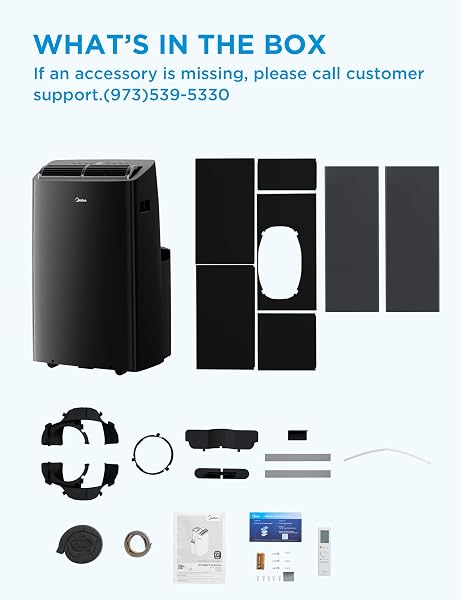 MIDEA DUO 14,000 BTU (12,000 BTU SACC) HIGH EFFICIENCY INVERTER, ULTRA QUIET PORTABLE AIR CONDITIONER, COOLS UP TO 550 SQ. FT., WORKS WITH ALEXA/GOOGLE ASSISTANT, INCLUDES REMOTE CONTROL & WINDOW KIT
