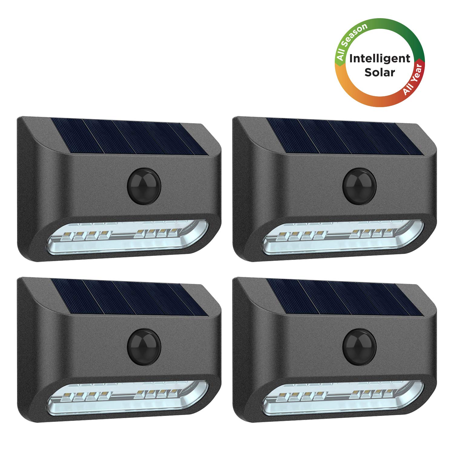 Westinghouse Solar Lights Outdoor, Intelligent 16 LEDs Solar Motion Sensor Lights, 300 Lumens IPX4 Waterproof Solar Security Lights for Fence Deck Patio Garden Wall Gate Yard(4 Pack)