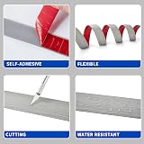 Zayejod 2M Self Adhesive PVC Floor Transition Strip Light Grey Wood Grain view 3