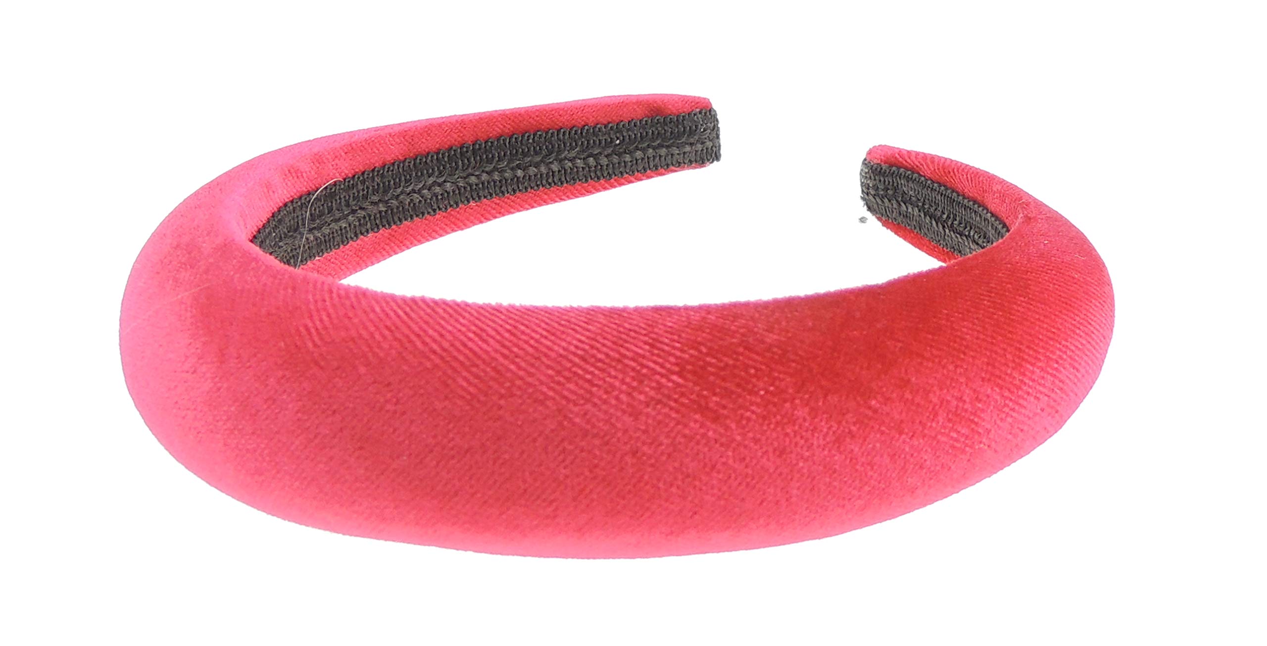 Womens Luxury Bump Padded Puffy Velvet Headband Winter Evening Wedding Party Birthday Bridal Christmas Birthday Bridesmaid Alice Band Hair Accessories Hairband, Gift Idea (Red, Bump)