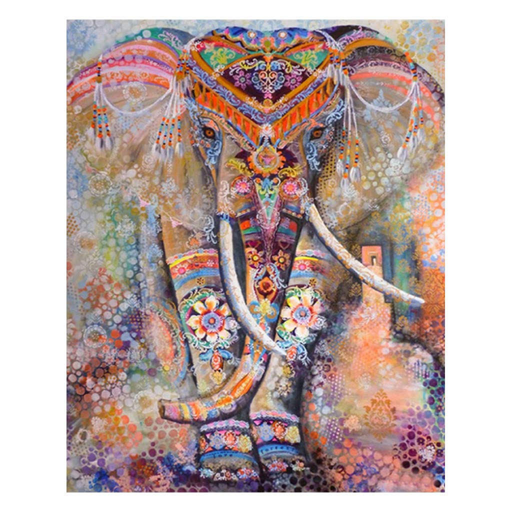 DCIDBEI (40x50cm) DIY 5D Square Diamond Painting by Number Ki 5D Diamond Painting Kits Full Drill Elephant Crystal Rhinestone Embroidery Cross Stitch Arts Craft Supply Canvas Wall Decor