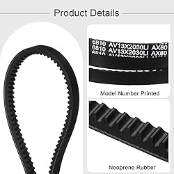 uxcell 2Pcs AX80 EPDM V-Belt, Raw Edge Cogged