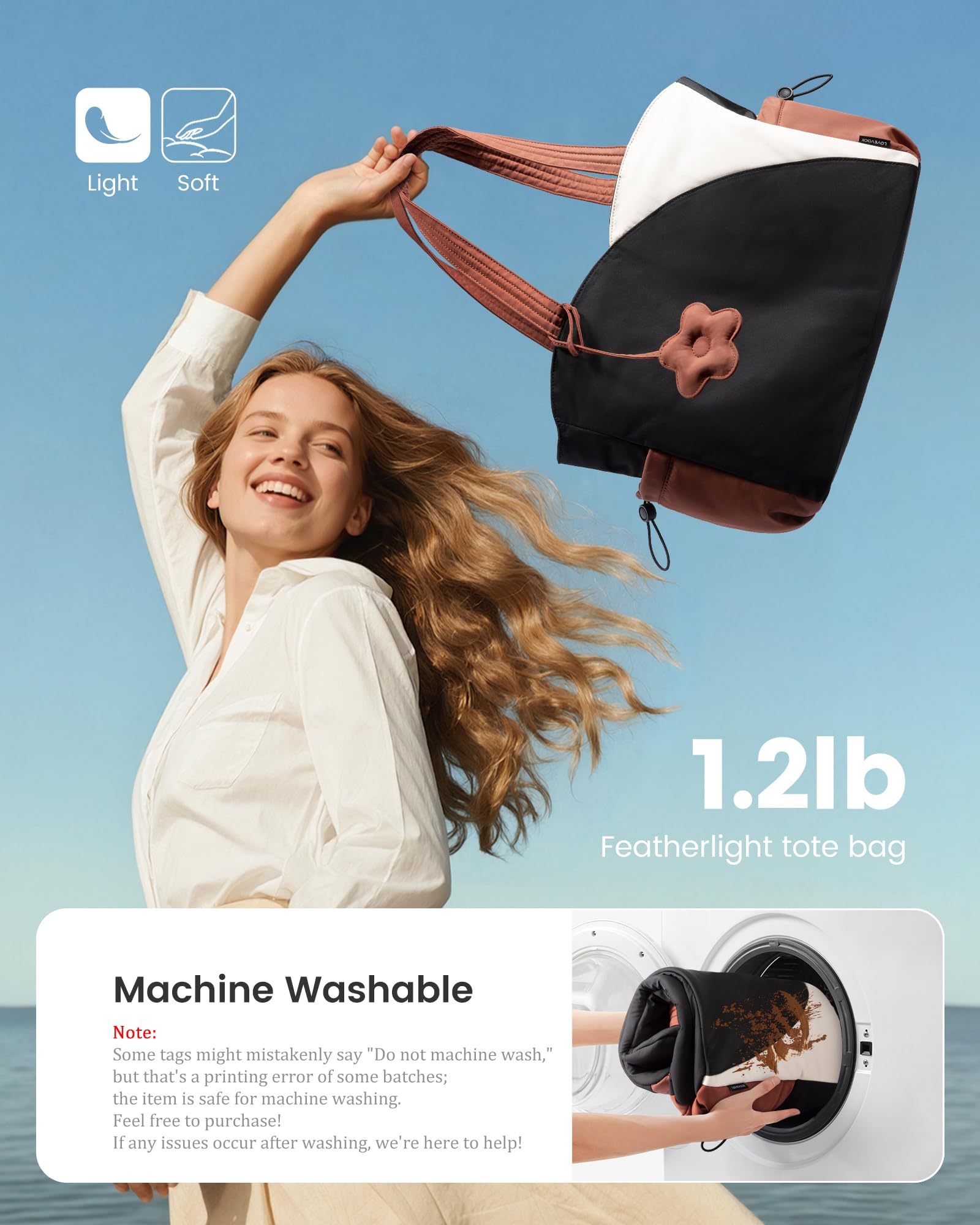 LOVEVOOK Tote Bag for Women, Puffer Work Bags with Zipper for Daily Travel College, Teacher Nurse Handbags with Laptop Sleeve