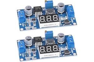 JTAREA LM2596 LM2596S DC-DC Buck Converter Voltage Regulator Adjustable 4.0-40V to 1.25-37V 2A Power Supply Module with LED Voltmeter Display (Pack of 2)