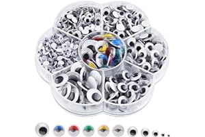 ASTARON 800Pcs 4mm-12mm Googly Eyes Self Adhesive Wiggle Eyes for Art Craft Supplies, School Projects, Doll Making and Scrapb