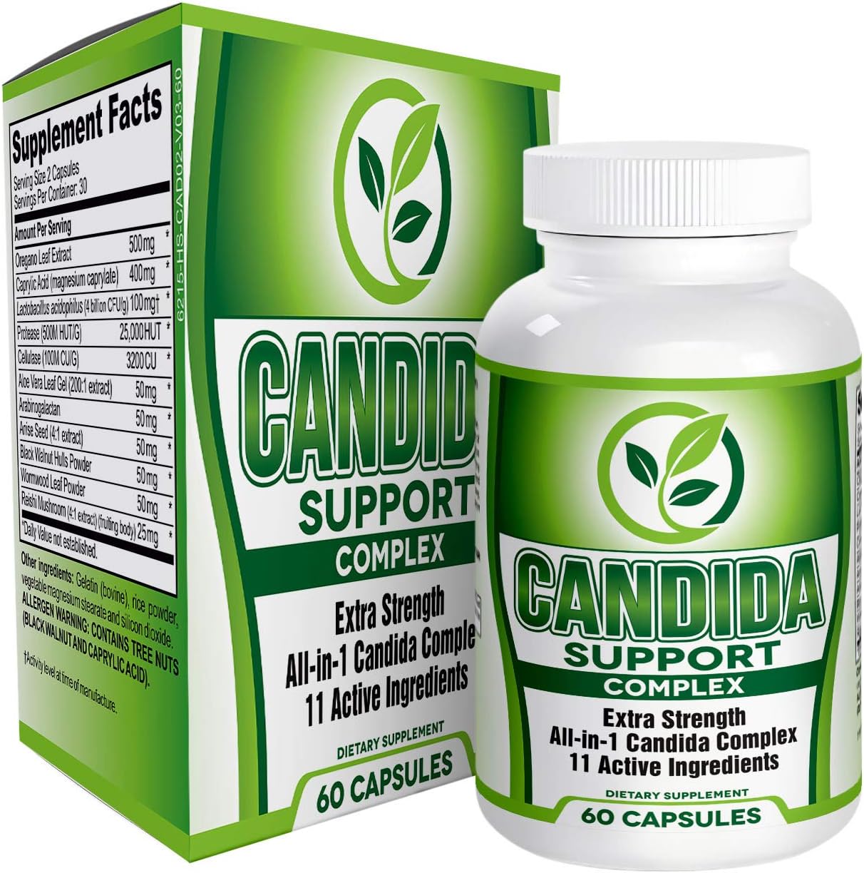 All-in-1 Candida Cleanse Support Complex/Supplements - Candidiasis Formula - Candida Supplement Pills