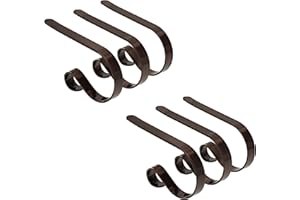 Haute Decor The Original MantleClip Stocking Holder - 6 Pack (Oil-Rubbed Bronze) - Safe and Secure - Adjusts to Fit Mantels Up to 3 Inches Thick