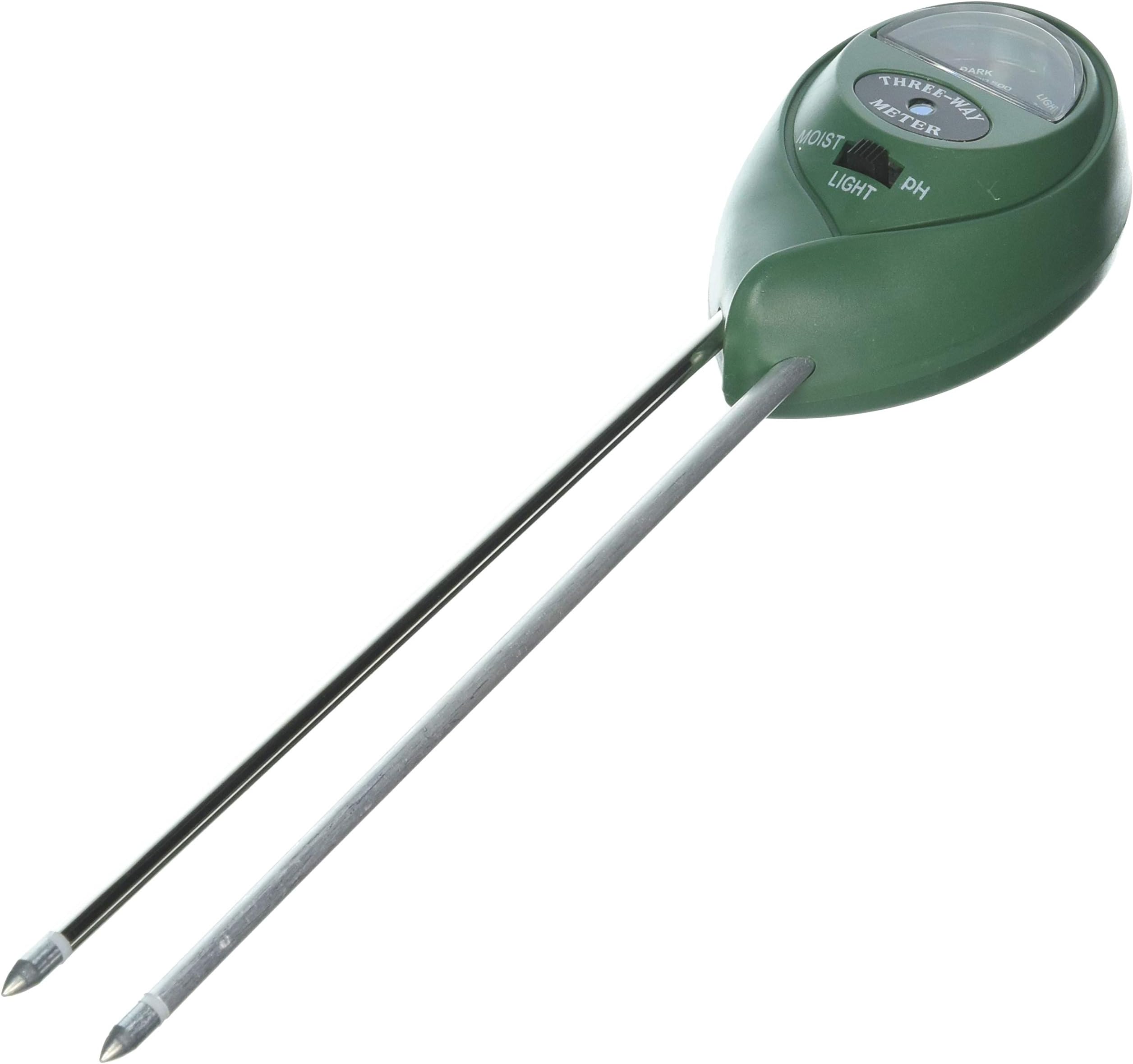 VALLERRY 3-In-1 Soil Tester Moisture Meter | Three Premium Functions: Light, Humidity & pH Acidity Detector | Indoor Or Outdoor Garden, Farm, Grass & Lawn | Easy To Read Display (NO Battery) Green