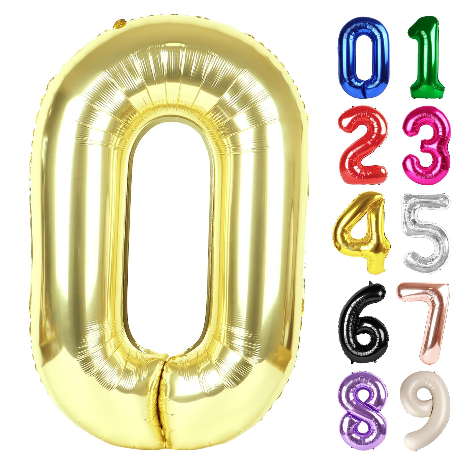 Photo 1 of 0 Balloon - Champagne Gold Birthday Number Balloons, 40 Inch Large Foil Balloons for Men Women Boys Girls Champagne Gold Themed Birthday Decorations