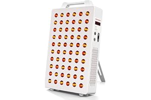BONTANNY Red Light Therapy, 630/660/810/830/850nm 5 Wavelengths Red Near Infrared Light Device with 60 Dual Chip Clinical Grade LEDs, Remote Control, Timer for Face, Body, Pain Relief, BO-300 (White)