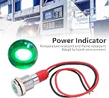 Walfront 10mm LED Metal Indicator Light Green 220V Waterproof Power Warning view 5