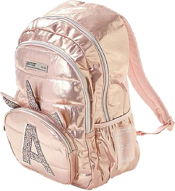 Justice Girls Rose Gold Unicorn Initial Backpack (Initial K) Amazon.ca
