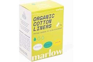 Marlow 100% Organic Cotton Top Sheet Liners with Biodegradable Wrapping, Plastic Free, Fragrance Free, Chlorine Free, Toxin F