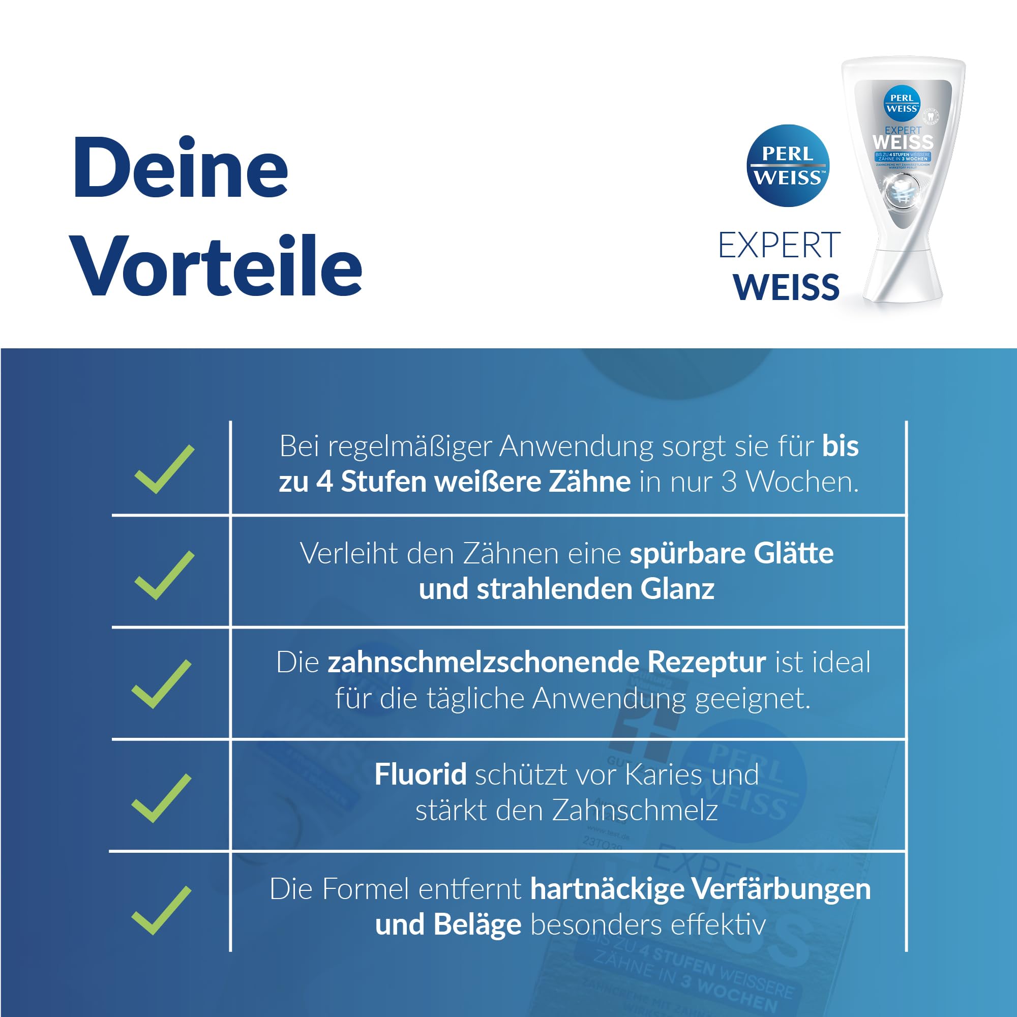 PERLWEISS Expert Weiss Zahncreme – Bis zu 4 Stufen weißere Zähne in 3 Wochen – Zahnpasta für weiße Zähne wie beim Zahnarzt – zahnschmelzschonende Zahnaufhellung & Glanzpflege mit Perlit 6