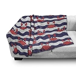 Ambesonne Crabs Soft Flannel Fleece Throw