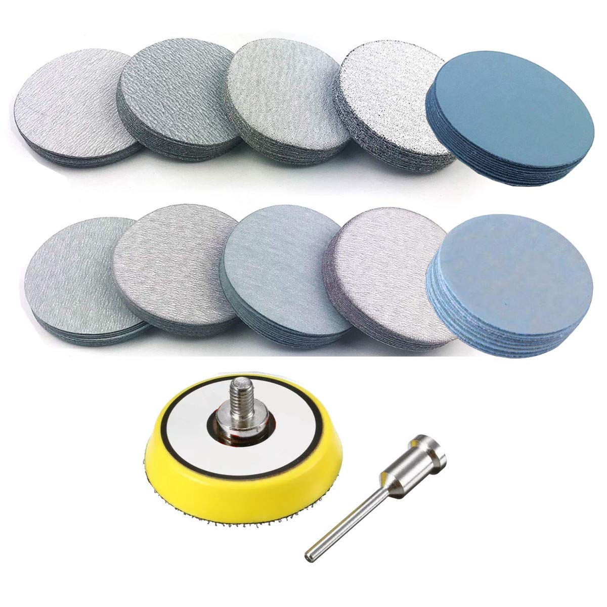 200PCS 3 inch Sanding Disc Hook and Loop VÉZAAR Wet/Dry Sandpaper Discs