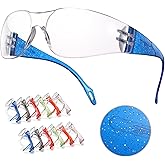 PTCOL Kids Safety Glasses, Scratch, Impact Resistant Safety Goggles with Clear Lens Assorted Twinkle Color Frame, Eyewear for Lab, Sports,Shooting, Landscaping, Child Youth Size