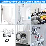 QUCUMER 3 Way Shower Diverter Valve Brass Chrome G1/2" Handheld & Fixed view 5