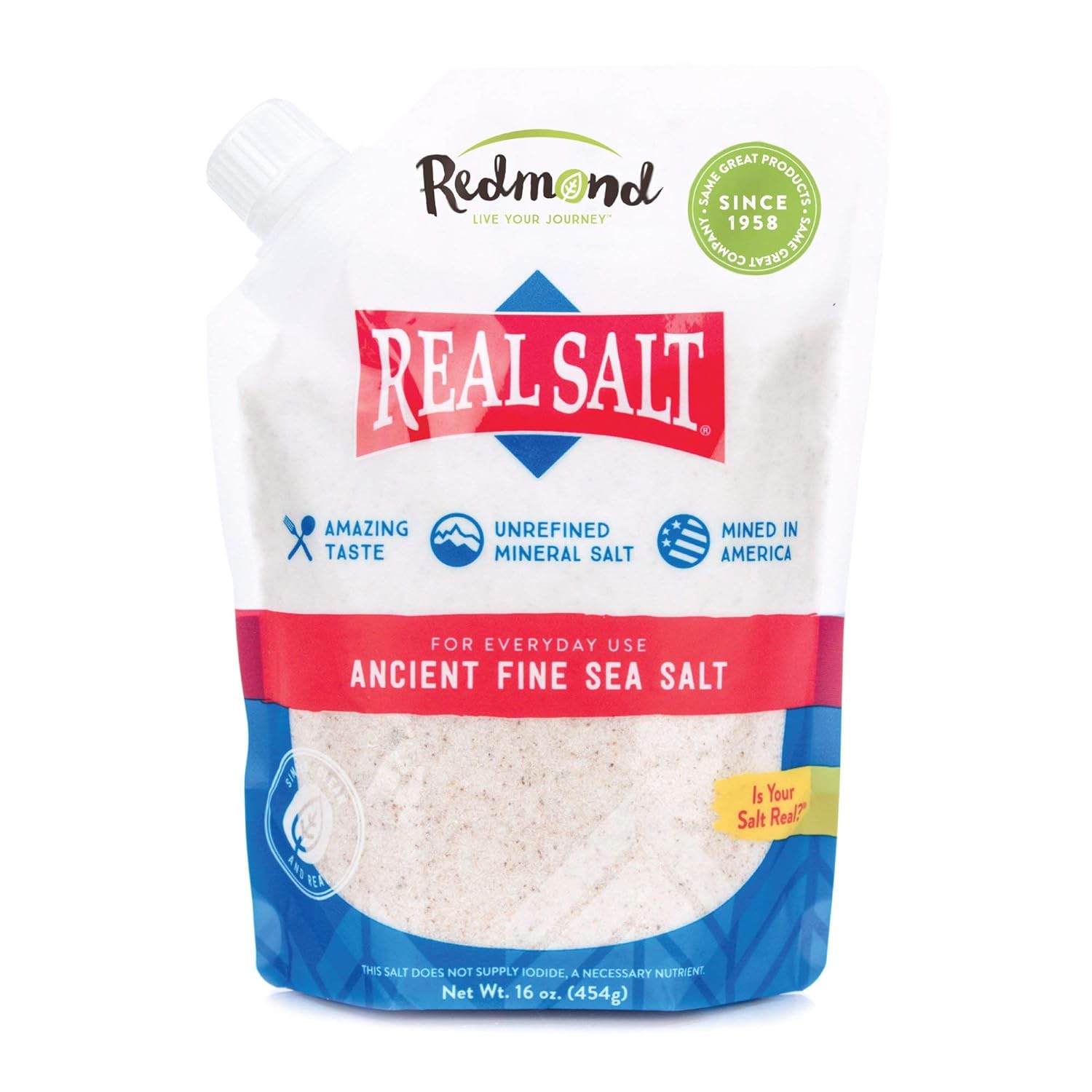 Redmond Real Salt Ancient Fine Sea Salt, Unrefined Mineral 16 Ounce eBay