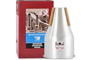 Denis Wick Straight Mute for French Horn, 5524 - Hand-Spun Aluminum Mute with Natural Cork - Brilliant Tone, Reliable Intonation, Tight-Bell Fit for Practice or Performance - 7.48 x 4.53 x 4.53 Inches