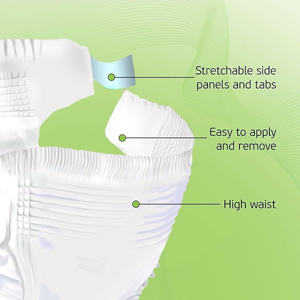 4-5XL ADULT DIAPERS FOR WOMEN AND MEN – 8 BARIATRIC DISPOSABLE BRIEFS WITH TABS AND STRETCHABLE SIDE PANELS – 100% BREATHABLE WITH MAXIMUM ABSORBENCY