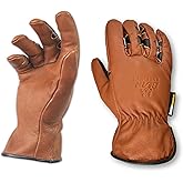 Bear Knuckles Cowhide Leather Work Gloves for Men, Redrock D451 – Large, Full Leather Construction, Durable Leather Working Gloves for Construction, Farm & Yard Work, Outdoor Regular Duty Protection