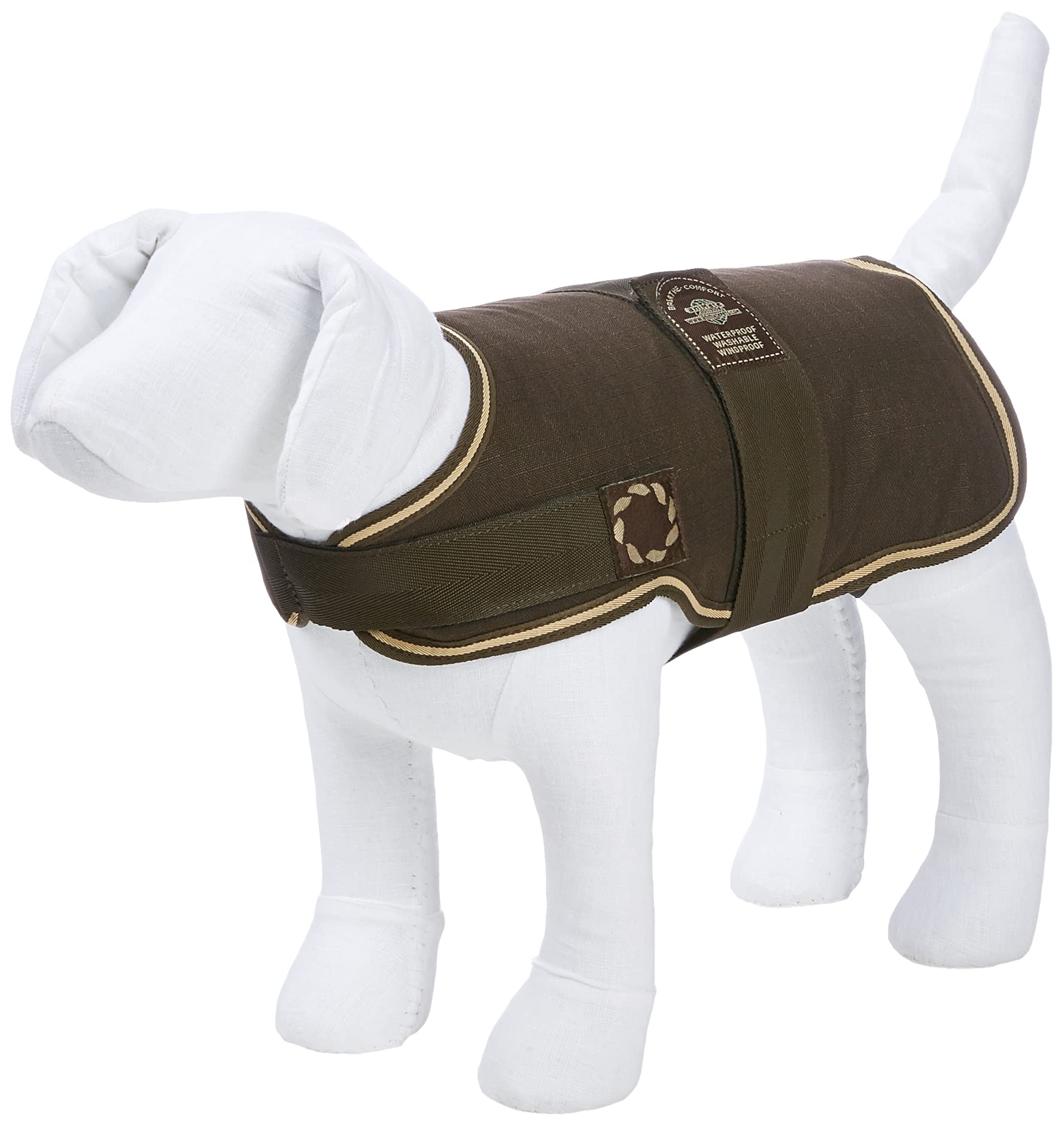 Outhwaite Dachshund Padded Dog Coat, 11-Inch, Brown