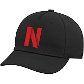 Black with Red Letter N Adjustable Baseball Hat