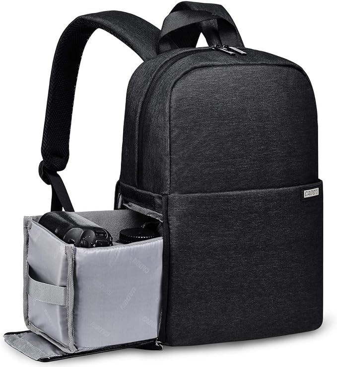 Amazon Caden カメラバックパック リュックカメラリュック 大容量 カメラバッグ 一眼レフ おしゃれ カメラバック 防水 ブラック Canon Nikon Sony Sigma Tamronなどに対応デジタル一眼レフカメラ用バッグ 三脚取付可 Pc収納可 多機能 ブラック カメラバック ケース