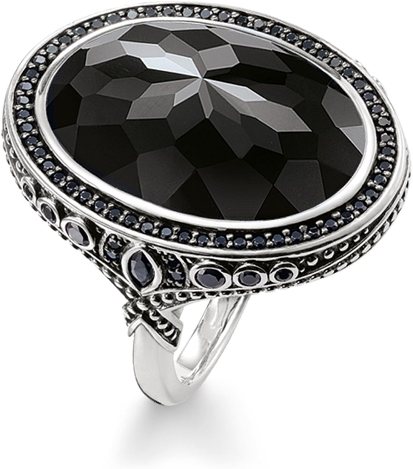 Thomas Sabo Women Cocktail Ring 925 Sterling Silver, Blackened TR2021