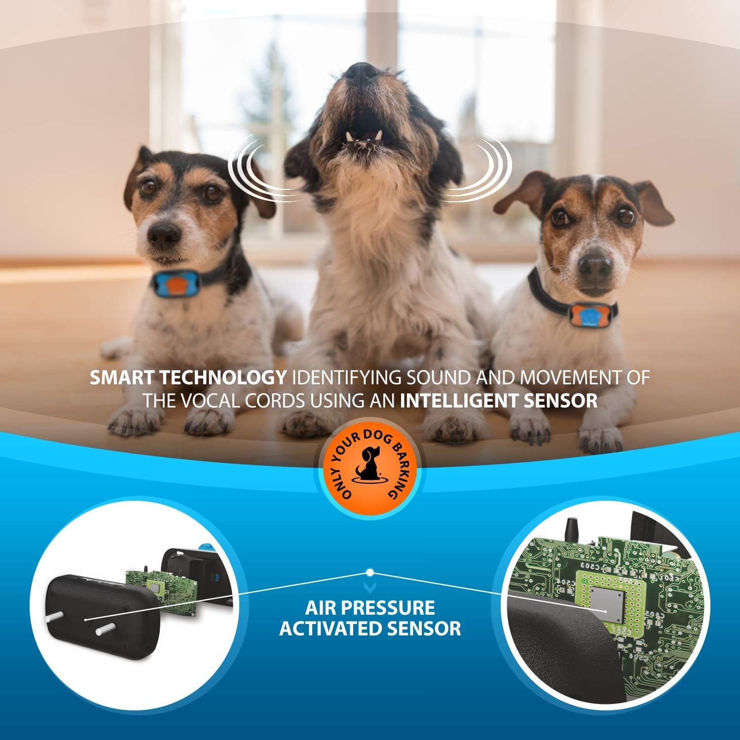 Humane Dog Bark Collar 2 Pack | Anti Barking Training Collar | Vibrating, No Shock Stop Barking for Small Medium Large Dogs | Excessive Barking Pet Corrector : Kitchen & Dining
