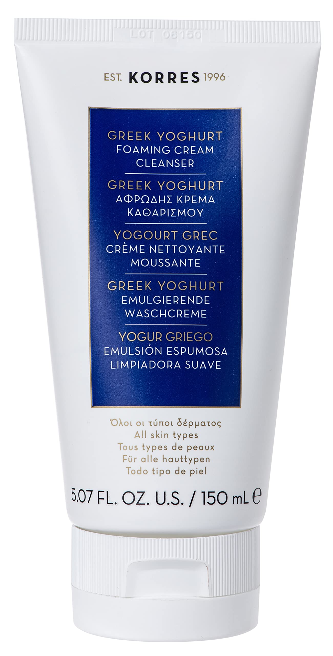 KORRES Greek Yogurt Emulsifying Wash Cream Dermatologically Tested 150 ml