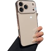 Caseative for iPhone 17 Pro Max Case, Gold | Solid Color Electroplated Frame with Crystal Camera Lens Protection