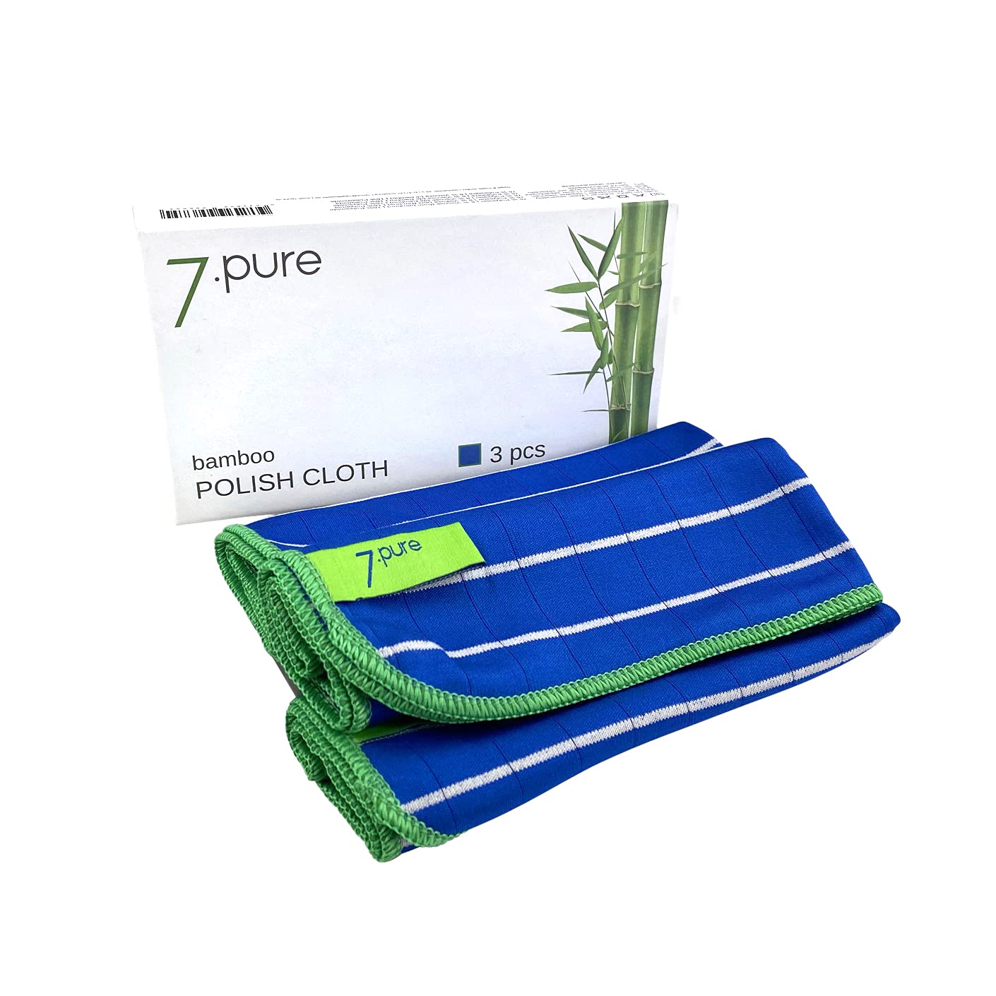7.PURE Bamboo polishing cloths | 3 pieces | 40 x 50 cm | Dry and polish with the power of nature | Effortless, streak-free shine | Chamois leather, polishing towels, small cloth