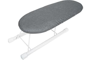 DIYEAH Mini Foldable Ironing Board with Sleeve Rack, Small Household Ironing Plate for Shirts, Silver