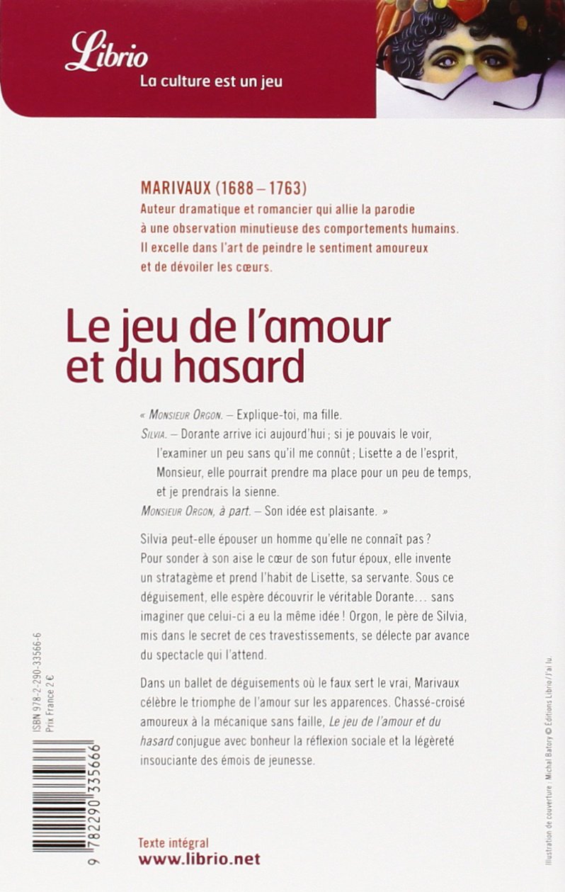 Amazon Fr Le Jeu De L Amour Et Du Hasard Marivaux Pierre De Livres