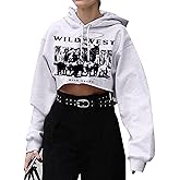 Remidoo Womens Hoodie Fleece Long Sleeve Crop Top Sweatshirt Casual Graphic Pullover