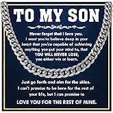 Chiside To My Son Necklace From Mom, Christmas Birthday Gift For Sons From Dad, Jewelry With Messager Card For Son, Chain For Him, Meaningful Gifts For Sons From Mother Father